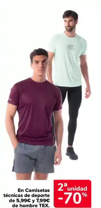 Carrefour TEX En camisetas técnicas de deporte de y hombre oferta