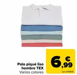 Carrefour TEX Polo piqué liso hombre oferta