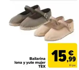 Carrefour TEX Bailarina lona y yute mujer oferta