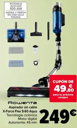 Carrefour ROWENTA Aspirador sin cable X-Force Flex 9.60 Aqua oferta