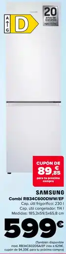 Carrefour SAMSUNG Combi RB34C600DWW/EF oferta