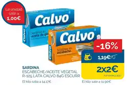 Cash Ecofamilia CALVO Sardina escabeche/aceite vegetal r-125 lata escurr oferta