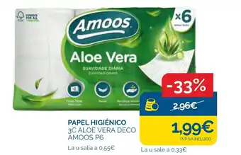 Cash Ecofamilia AMOOS Papel higiénico 3c aloe vera deco p6 oferta