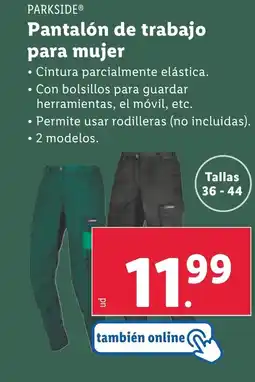 Lidl PARKSIDE® Pantalón de trabajo para mujer oferta