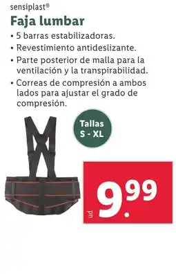 Lidl SENSIPLAST Faja lumbar oferta