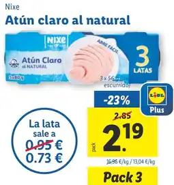 Lidl NIXE Atún claro al natural oferta