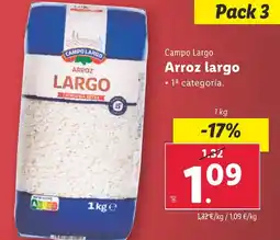 Lidl CAMPO LARGO Arroz largo oferta