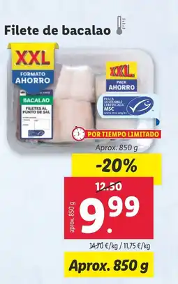 Lidl Filete de bacalao oferta