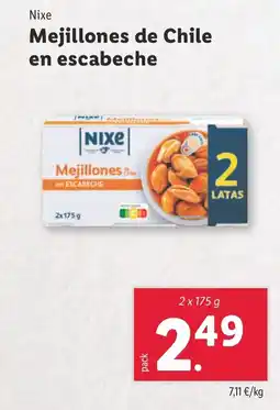 Lidl NIXE Mejillones de Chile en escabeche oferta