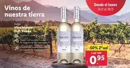 Lidl HACHON Vino blanco D.O. Rueda oferta