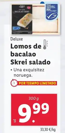 Lidl Lomos de bacalao Skrei salado oferta