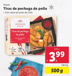 Lidl VITASIA Tiras de pechuga de pollo oferta