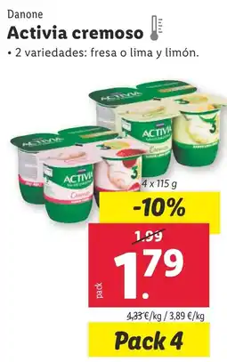 Lidl DANONE Activia cremoso oferta