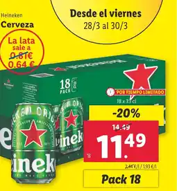 Lidl HEINEKEN Cerveza oferta