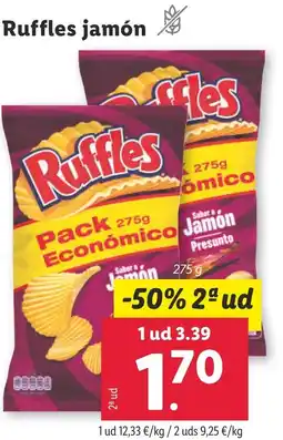 Lidl RUFFLES jamón oferta