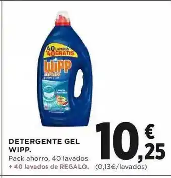 Wipp Detergente Gel Pack ahorro, 40 lavados