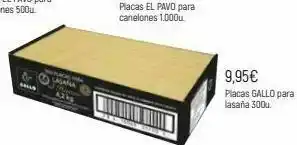 Comerco Cash & Carry 9,95€ placas gallo para lasana 300u. oferta