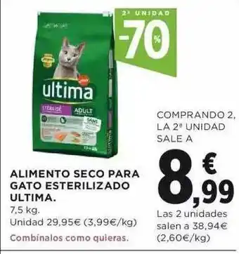 Fotoprix Ultima Alimento Seco Para Gato Esterilizado Ultima 7.5kg oferta