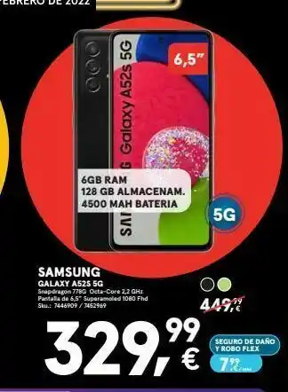 Worten 6,5" galaxy a525 5g 6gb ram 128 gb almacenam. 4500 mah bateria 5g ivs samsung galaxy a52s 5g snapdragon 7780 octa-core oferta