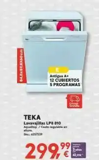 Worten 04.8x59.6x60 cm antigua a+ 12 cubiertos 5 programas c grabile teka lavavajillas lp8 810 aquestep custo reputable en atura oferta