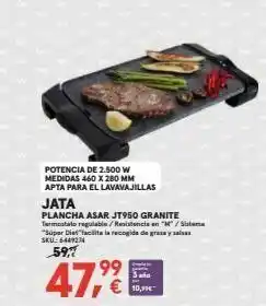 Worten Potencia de 2.500 w medidas 460 x 280 mm apta para el lavavajillas jata plancha asar jt950 granite termostato regulable / res oferta