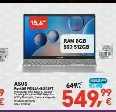 Worten 15,6" ram 8gb ssd 512gb core 15 ger 649,72 asus portatil fs15ja-bq2yt procesador welas - tarjeta no wyth, camarintegrada oferta