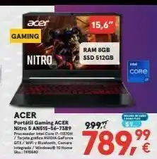 Worten Acer gaming 15,6" ram 8gb ssd 512gb nitro core வாயா 999,7 52 acer portátil gaming acer nitro 5 an515-56-7389 procesad oferta