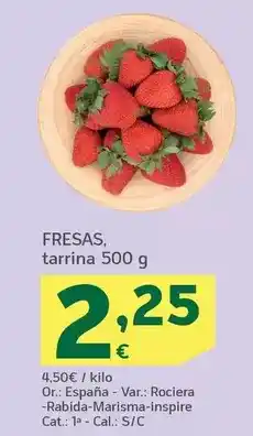 HiperDino Fresas/ tarrina 500 g oferta
