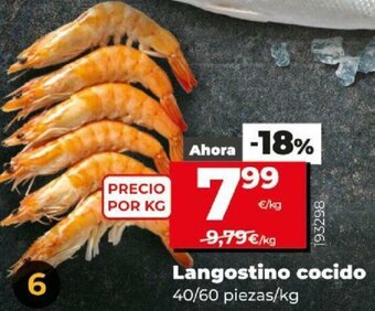 Dia Langostino Cocido 40/60 piezas/kg oferta