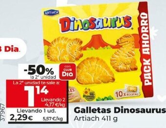 Dia Galletas Dinosaurus Artiach 411 g oferta