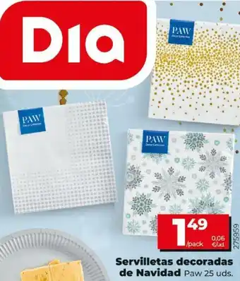Dia Servilletas Decoradas De Navidad Paw 25 Uds. oferta