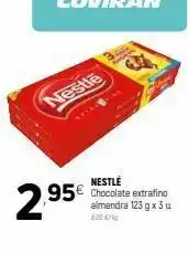Coviran Nestle 2.95 nestle 95€ chocolate extrafina almendra 123 g x 3 u oferta