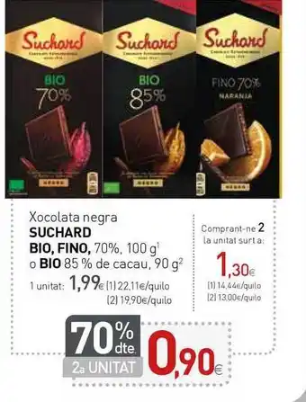 Condis Suchard Bio, Fino O Bio Xocolata Negra 100g oferta
