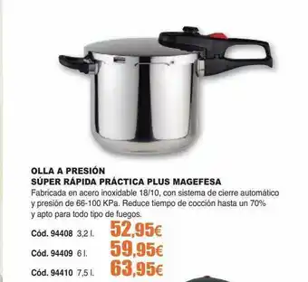 Ferrcash Olla A Presión Súper Rapida Práctica Plus Magefesa oferta