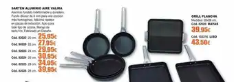 Ferrcash Sartén Aluminio Aire Valira Grill Plancha Rayas Liso oferta