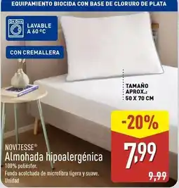 ALDI Novitesse - almohada hipoalergenica oferta