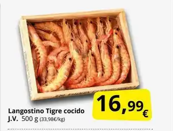 Supermercados MAS Langostino Tigre Cocido J.v. oferta