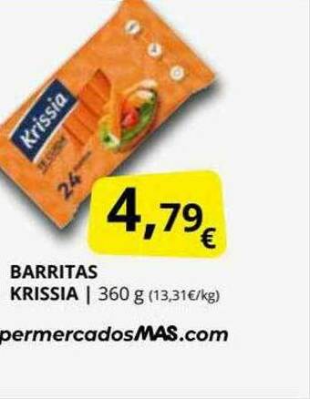 Supermercados MAS Barritas Krissia oferta
