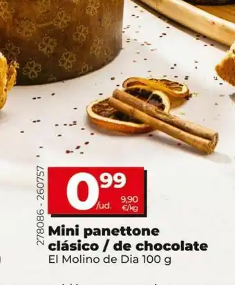 Dia Mini panettone clásico/de chocoalte oferta