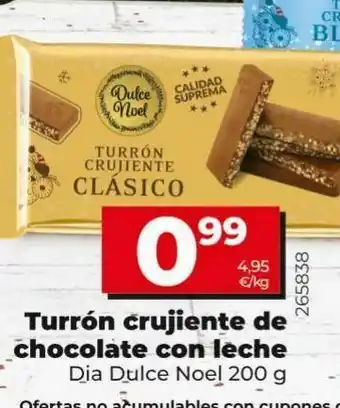 Dia Turrón crujiente de chocoalte con leche dia oferta