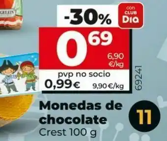 Dia Moneda de chocolate crest oferta