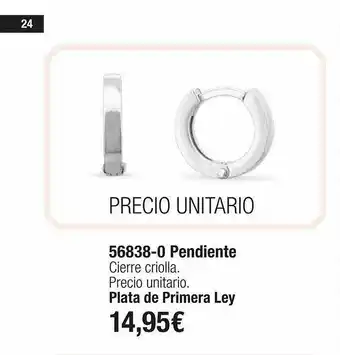 Cristian Lay 56838-0 Pendiente Plata De Primera Ley oferta