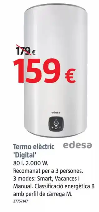 Bauhaus EDESA Termo elèctric 'Digital' oferta