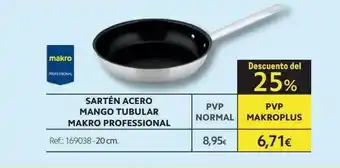 Makro Sartén Acero Mango Tubular Makro Professional oferta