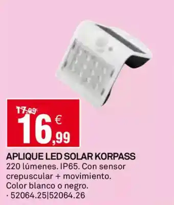 Bricoking Aplique led solar korpass oferta