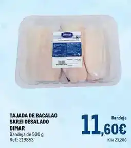 Makro Dimar - tajada de bacalao skrei desalado oferta
