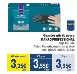 Makro Makro - guantes nitrilo negro oferta