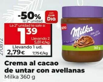 Dia Crema de cacao milka oferta
