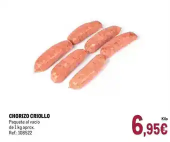 Makro Chorizo criollo oferta
