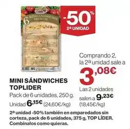 El Corte Inglés Toplider - mini sandwiches oferta